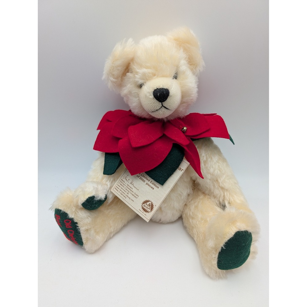 Hermann Old Christmas‎ Bear Cream Mohair Limited Edition 90 of 2000 Jointed 14in